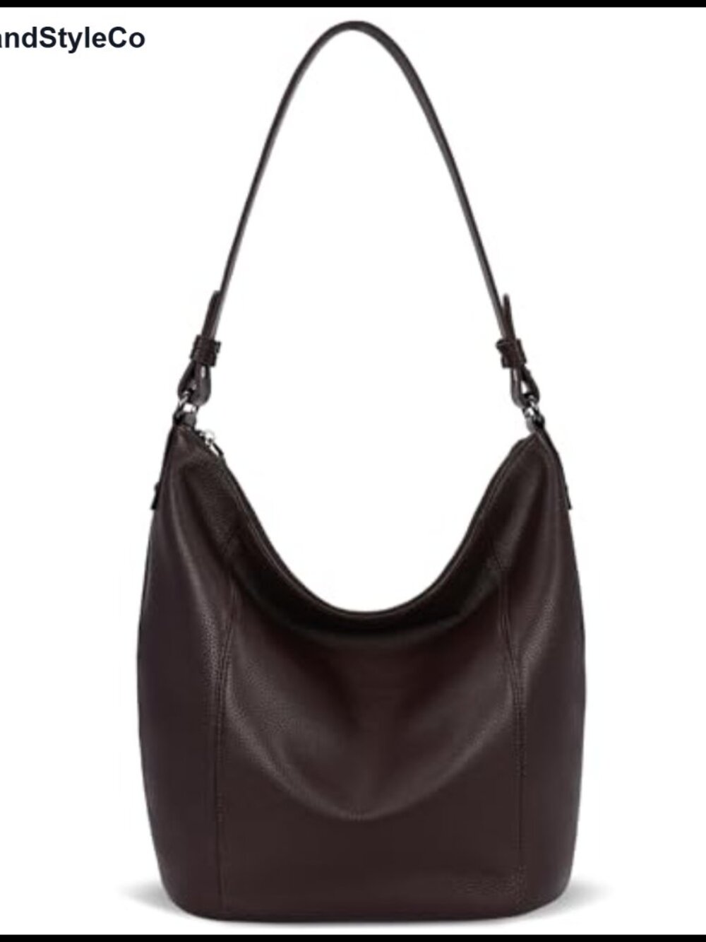 Genuine Leather Hobo Handbag with Two Straps Large Capacity Tote
